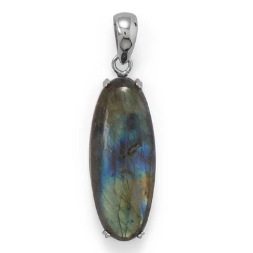 Large Oval Labradorite Pendant